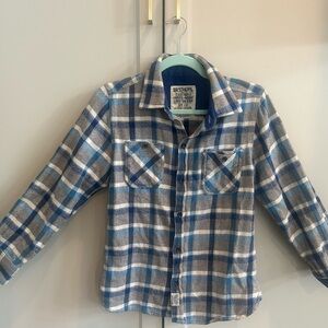 Great Fall Flannel- Brother Blue and White Cotton Shirt